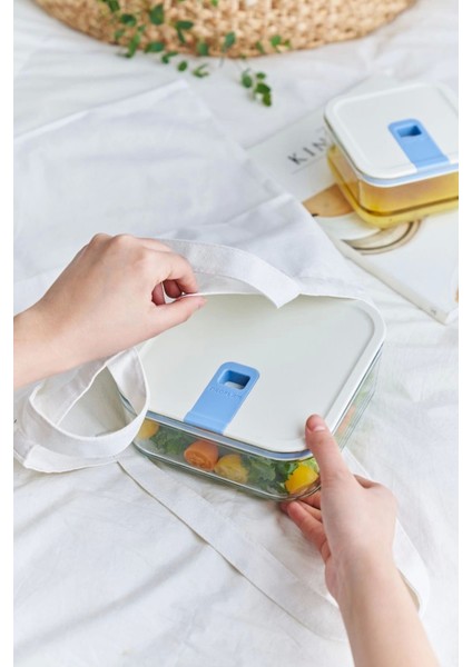 Bej Kare Cam Saklama Kabı 500ML, Sağlam ve Şık Tasarım