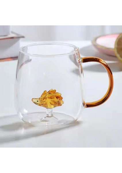 Brosilikat Cam Bardak, Şık ve Sevimli Kirpi Figürlü Kupa, Beyaz Renkli Içecek Kabı fiyatları
