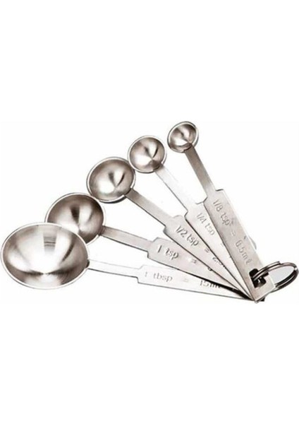 5'li Ölçekli Kaşıklı Set, Pratik ve Şık Mutfak Ölçüleri