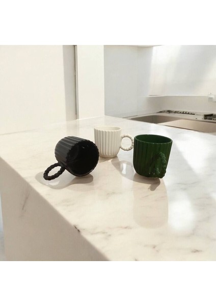 3'lü Desenli Renkli Boncuk Kulp Trendli Kupa Bardak Seti modelleri