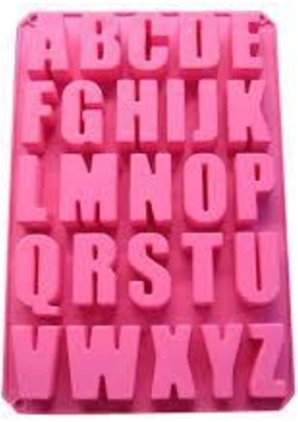Pembe Silikon Harf Desenli Çikolata Kalıbı, Eğlenceli ve Kaliteli Mutfak Gereci