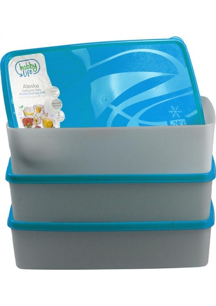 Mavi 2l Saklama Kabı Seti, -20°c Dayanıklı, Pratik ve Şık Tasarım fiyatları