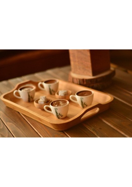 Bambu Dikdörtgen Servis Tepsisi 41X28 Cm, Şık ve Şeffaf Sunum Için Ideal indirimleri