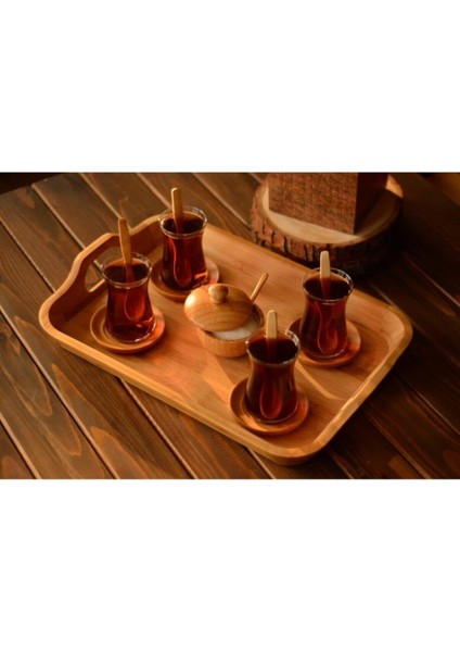 Bambu Dikdörtgen Servis Tepsisi 41X28 Cm, Şık ve Şeffaf Sunum Için Ideal