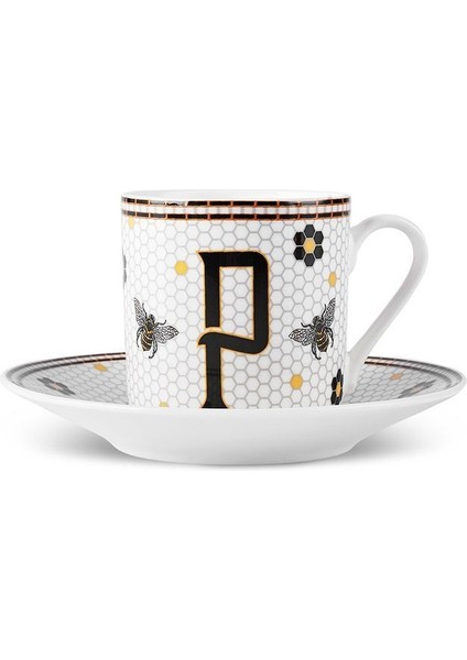 P Harfli Renkli 80 ml Kahve Fincanı, Şık ve Kullanışlı Tasarım fırsatları