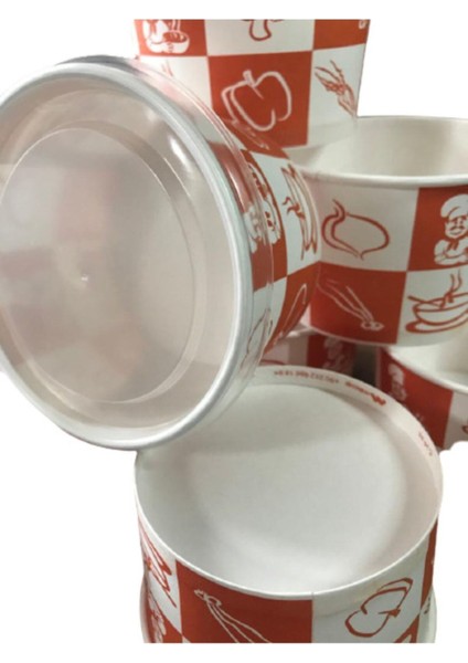 Beyaz 16 Oz 500 ml Karton Çorba Kasesi ve Kapak Seti 100 Adet fiyatları