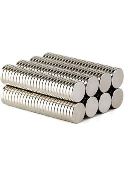 50 Adet Çap 8mm x Kalınlık 1mm Güçlü Yuvarlak Neodyum Mıknatıs Siyah