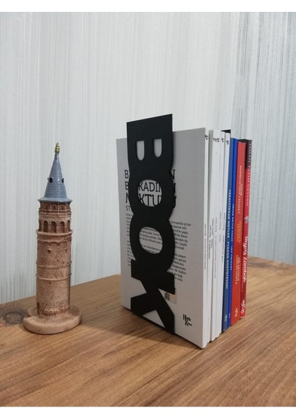 Şık Siyah Metal Dikey Kitap Tutucu ve Desteği 2'li Set fırsatları