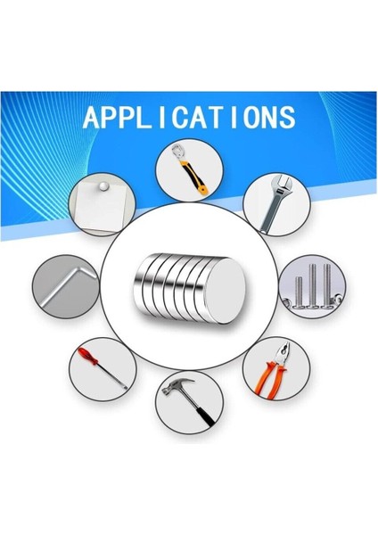 15 Adet Yuvarlak Güçlü Neodyum Mıknatıs, 10X2 Mm, N35 Kalite