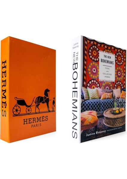 Şık Turuncu Dekoratif Kitap Kutusu Seti, Ev ve Ofis Için Zarif Seçenek