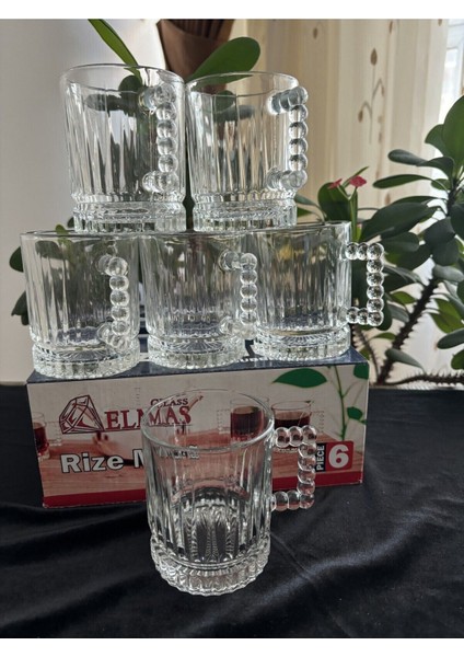 6 Adet Kulplu Çay Bardağı Seti, 220 Ml, Şık ve Kullanışlı Ev Dekoru Aksesuarı
