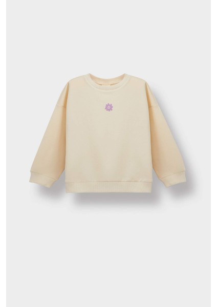 Kız Bebek Bisiklet Yaka Çiçekli Sweatshirt E8351A525AU