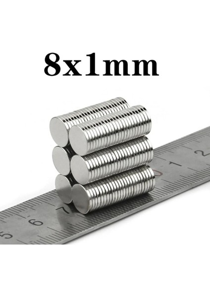 30 Adet Yuvarlak Güçlü Neodyum Mıknatıs, 8x1 Mm, Buzdolabı Magneti fiyatları