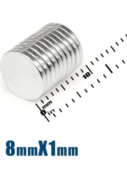 30 Adet Yuvarlak Güçlü Neodyum Mıknatıs, 8x1 Mm, Buzdolabı Magneti modelleri