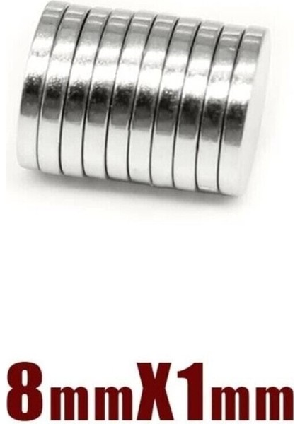 30 Adet Yuvarlak Güçlü Neodyum Mıknatıs, 8x1 Mm, Buzdolabı Magneti