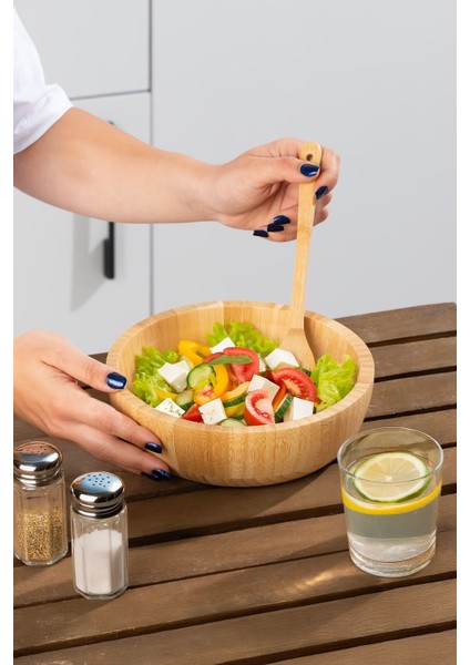 Orta Boy Doğal Bambu Salata Kasesi 20 Cm, Şık ve Dayanıklı Mutfak Aksesuarı fiyatları