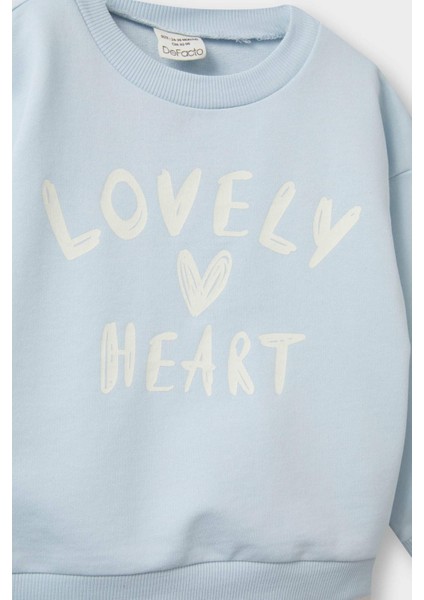 Kız Bebek Bisiklet Yaka Baskılı Sweatshirt E8919A525AU fiyatları