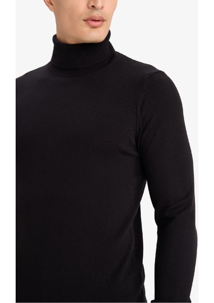 Slim Fit Dar Kesim Balıkçı Yaka Basic Düz Triko Kazak R1124AZ25WN indirimleri