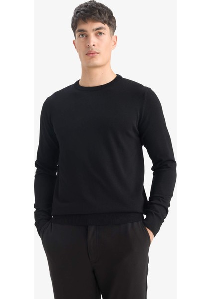 Regular Fit Bisiklet Yaka Basic Düz Premium Triko Kazak A5268AX25AU modelleri