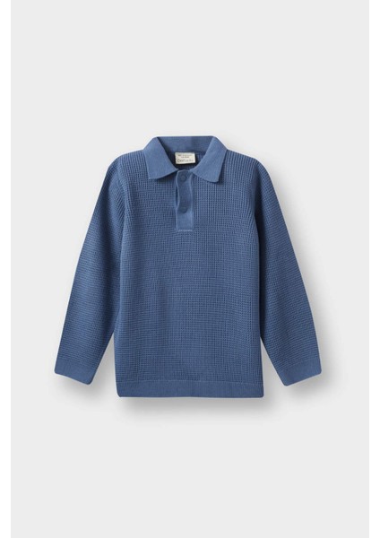 Erkek Bebek Polo Yaka Triko Kazak F2441A525WN