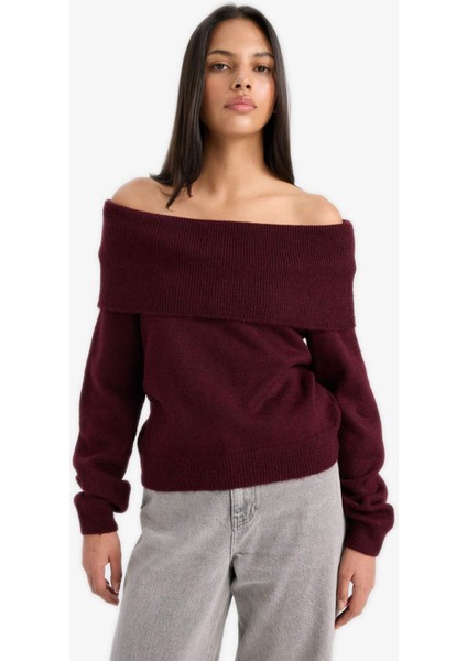 Regular Fit Açık Omuz Triko Kazak F3029AX25WN modelleri