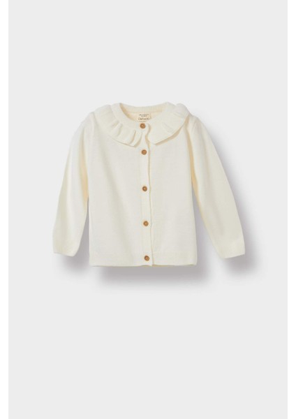 Kız Bebek Fırfırlı Yaka Triko Hırka F2638A525AU