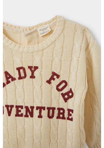 Erkek Bebek Bisiklet Yaka Baskılı Triko Kazak F2578A525AU fiyatları