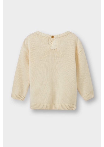 Erkek Bebek Bisiklet Yaka Baskılı Triko Kazak F2578A525AU modelleri