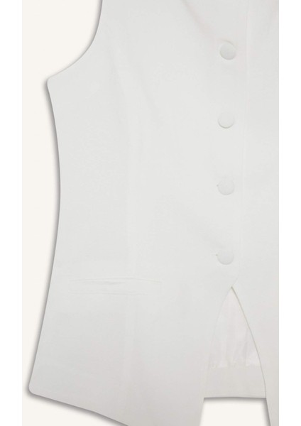 Slim Fit Dar Kesim Bisiklet Yaka Yelek E9946AX25AU