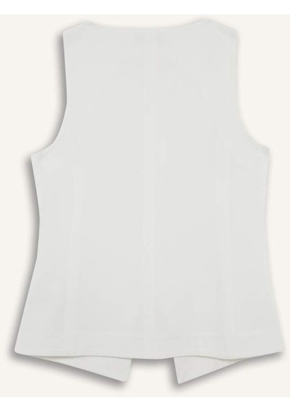 Slim Fit Dar Kesim Bisiklet Yaka Yelek E9946AX25AU