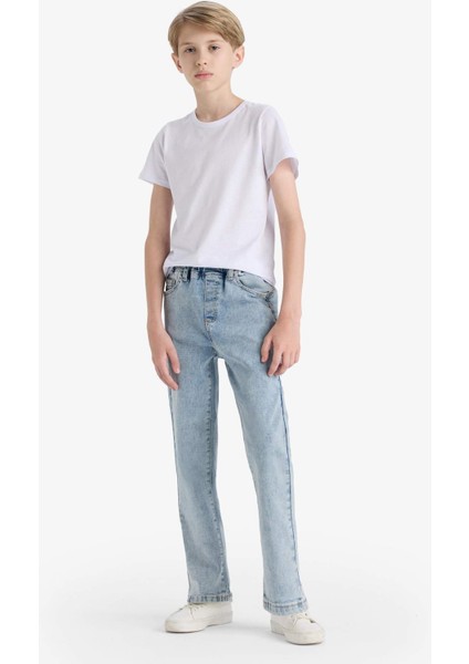 Erkek Çocuk Balloon Fit Düz Paça Jean Pantolon F3378A825AU modelleri