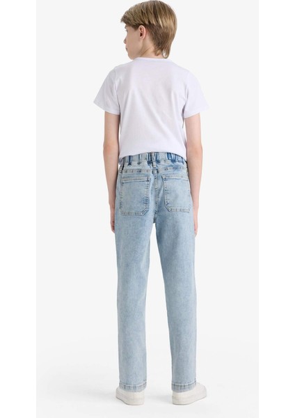 Erkek Çocuk Balloon Fit Düz Paça Jean Pantolon F3378A825AU