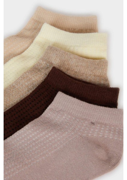 Kadın 5'li Pamuklu Patik Çorap