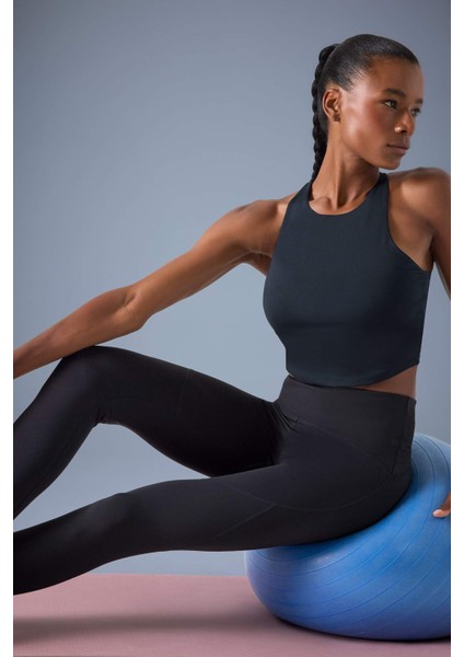 Fit Bisiklet Yaka Pedli İç Göstermez Esnek Kumaş Uzun Sporcu Sütyeni F4944AX25AU fiyatları