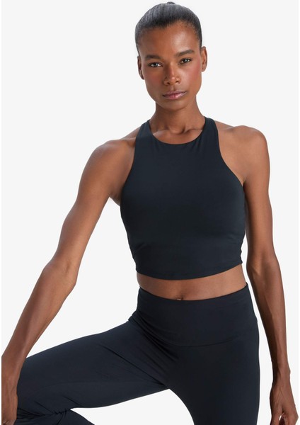 Fit Bisiklet Yaka Pedli İç Göstermez Esnek Kumaş Uzun Sporcu Sütyeni F4944AX25AU indirimleri