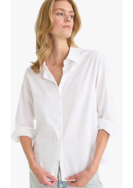 Regular Fit Poplin Uzun Kollu Gömlek F9072AX25AU