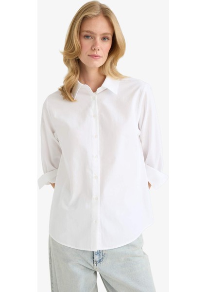 Regular Fit Poplin Uzun Kollu Gömlek F9072AX25AU fırsatları