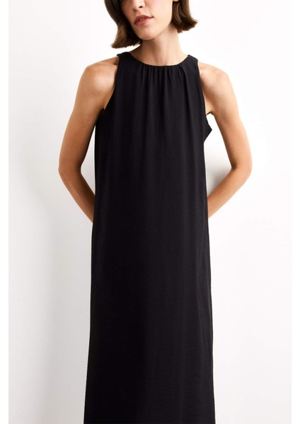 Krinkıl Kumaş Kolsuz Midi Elbise G0664AX25SM