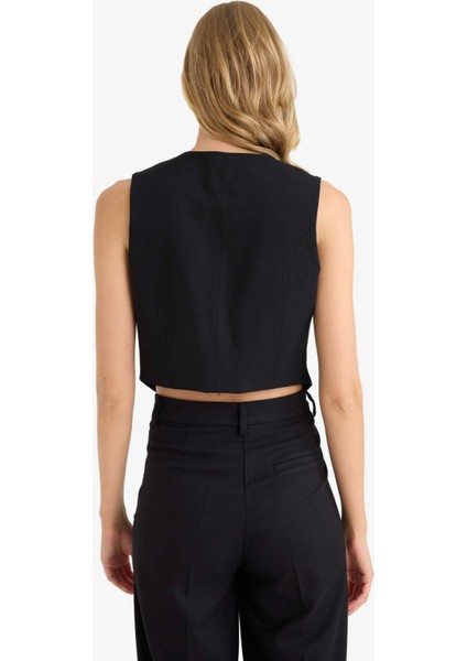 Regular Fit V Yaka Tensel Blazer Yelek D4568AX25AU indirimleri