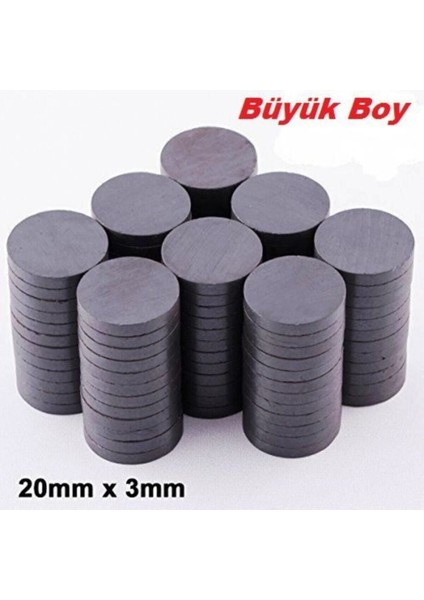 50 Adet 20X3 Yuvarlak Kömür Mıknatıs, Süsleme ve Nişan Için Uygun, Siyah Renkli indirimleri