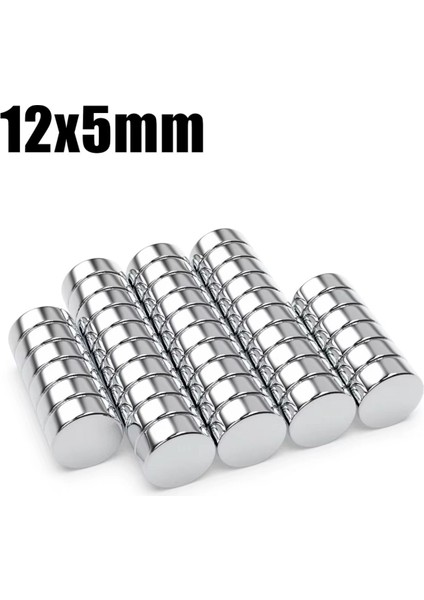 12X5 mm Yuvarlak Güçlü Neodyum Mıknatıs, Dayanıklı ve Etkili Magnet, 1 Adet