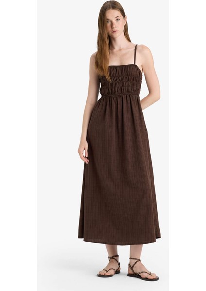 Keten Görünümlü Askılı Maxi Elbise C9236AX25AU fiyatları