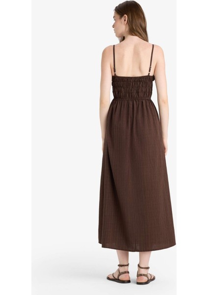 Keten Görünümlü Askılı Maxi Elbise C9236AX25AU indirimleri