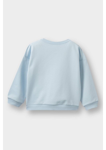 Kız Bebek Bisiklet Yaka Baskılı Sweatshirt E8919A525AU modelleri