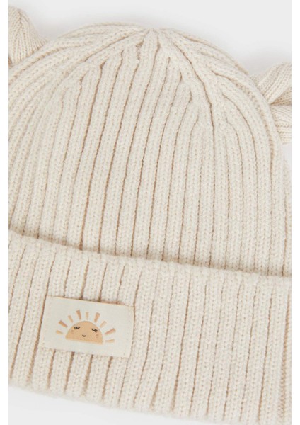 Kız Bebek Dokuma Etiketli Kulaklı Triko Bere C8165A525WN fiyatları