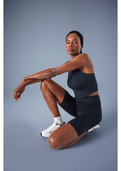 Fit Bisiklet Yaka Pedli İç Göstermez Esnek Kumaş Uzun Sporcu Sütyeni F4944AX25AU fiyatları