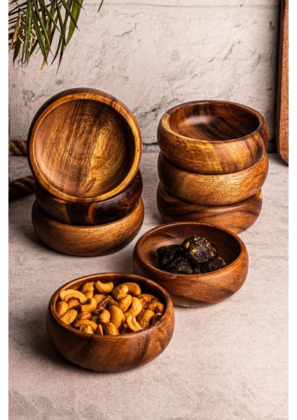 8'li Akasya Yuvarlak Çerezlik Kase Seti, Şık ve Pratik Sunumlar Için indirimleri