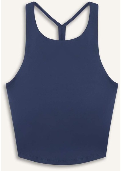 Fit Bisiklet Yaka Pedli İç Göstermez Esnek Kumaş Uzun Sporcu Sütyeni F4944AX25AU