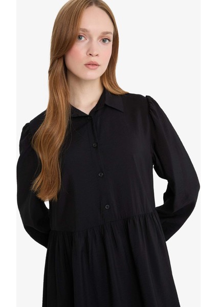 Gömlek Yaka Uzun Kollu Maxi Elbise F0350AX25AU fırsatları