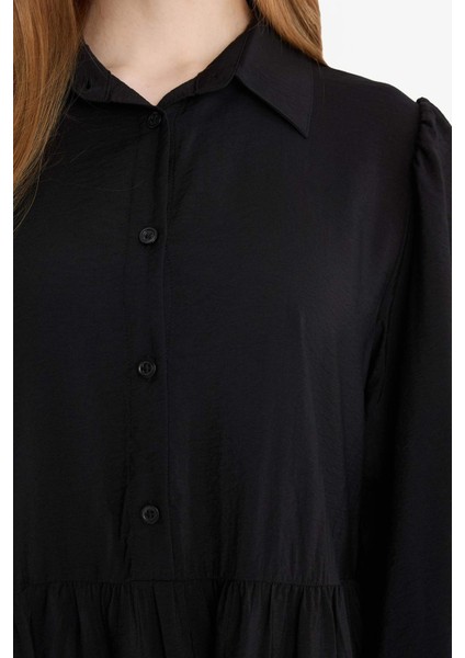 Gömlek Yaka Uzun Kollu Maxi Elbise F0350AX25AU indirimleri